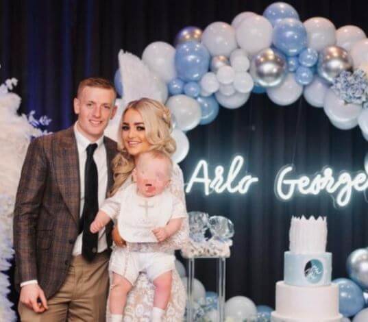 Megan Davison with her husband Jordan Pickford celebrating their son birthday.